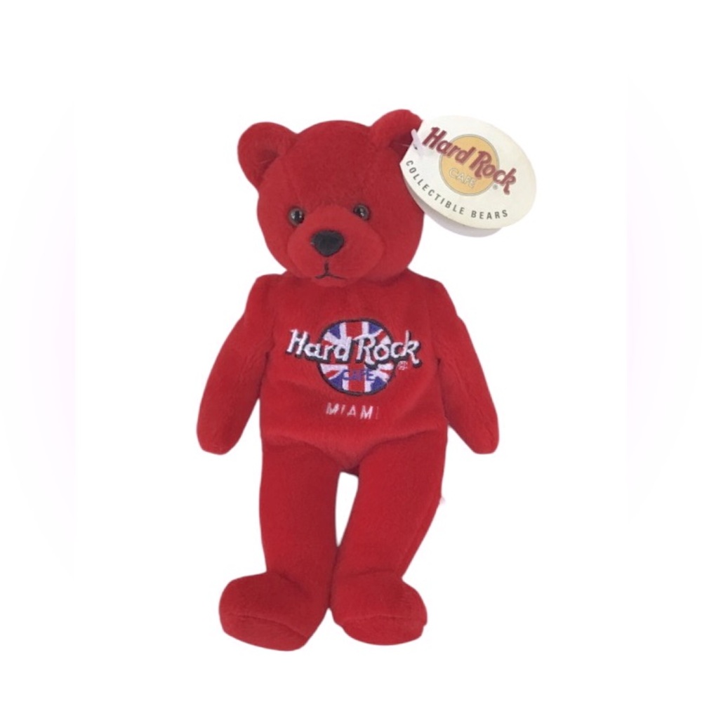 Vintage Hard Rock Cafe Collectible British Flag Miami Beanie Bear